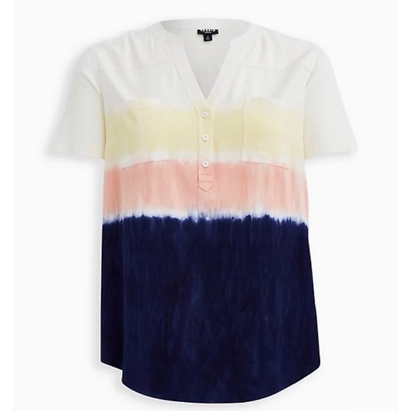 torrid Tops - NEVER WORN Torrid 2 Harper - Multi Dip-Dye Challis Pullover Blouse